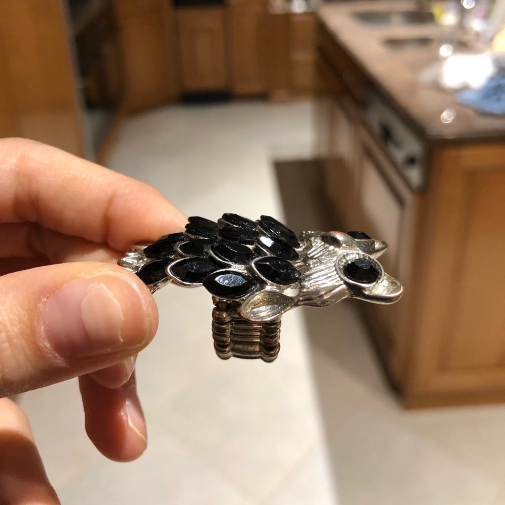 Owl Black Rhinestone Ring - Picture 3 of 4